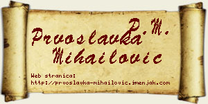 Prvoslavka Mihailović vizit kartica